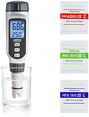 PH Mètre Électronique, Dr.meter Testeur PH Avec Rétro Éclairage Testeur PH Précision de Mesure de 0 à 14 pH, 1% Précision de Lecture Ph Mètre Pour Piscine, Aquarium