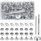 Aoyswuz 200 Stück Druckknöpfe 15 mm Edelstahl Silber Kleidung Druckknopf kit für Kleidung Leder Jeans Nähen (mit Fixierwerkzeug)