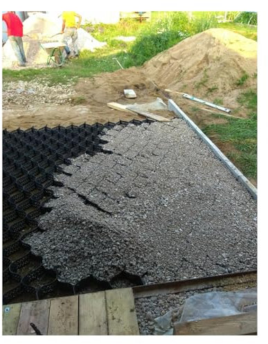 Kiesgitter Kiesmatten Kiesstabilisierung/Geo-Bodengitter, hoch 5cm/10cm, Hinterhofdamm, Hofverstärkung, Geozellengitter, Füllbeton, Sand, Asphalt, durchlässiges Pflastersystem, 1m 2m 3m 4m 5m breit (