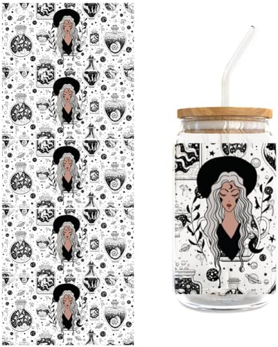 5 Blätter Transferaufkleber, DIY Glas Tasse Aufkleber für 16oz Tasse Glasflasche Floral Blumenaufkleber Rub-On Aufkleber UV DTF Transfer Sticker für Scrapbooking Tagebuch Album Bullet