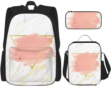 TRUKD Sac à dos pour étudiant, sac à dos motif loutre de mer pour l'école, les garçons, les filles, sac à dos, trousse à crayons, sac à déjeuner, rose gold, Taille unique, Sac à dos daypack