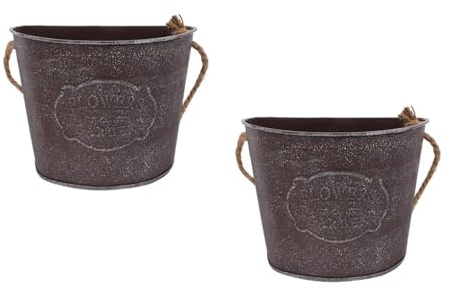 BESPORTBLE Pot De Fleurs Mural en Fer MéTallique - JardinièRe Suspendue pour Plantes Succulentes Et Fleurs - DéCor De Plantes Durable pour Balcon Bureau Et Café - Dimensions 17X14X16 Cm