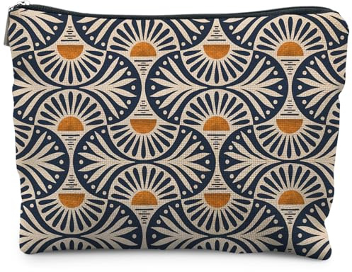 RYYCDOI Boho Makeup Bag Gifts for Women, Sunset Leaf Aesthetic Makeup Pouch