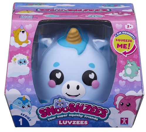 Smooshzees Luvzees, Boltz, blaues Einhorn, Sammelfiguren, superweich, kuschelig und quetschbar!, Blau