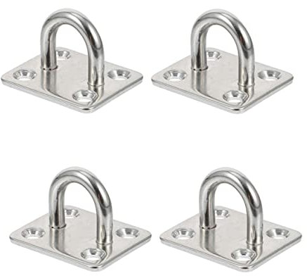 VILLFUL 4pcs Stainless Steel U Shaped Ceiling Hooks Professional Swing Hanger Wear Resistant Ceiling Hook for Hammocks Ideal for Fan and Light Fixtures and Versatile Wall