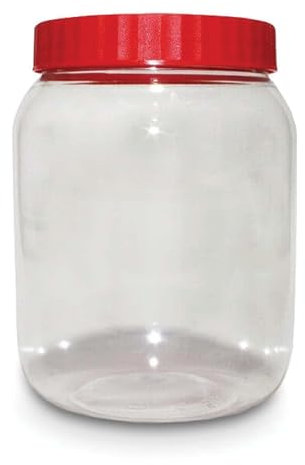 Cennet Barattoli in plastica con coperchio, trasparenti, rotondi, ermetici, per spezie e cibi dolci, biscotti, coperchio a vite, vasi da cucina e barattoli, senza BPA, 3 x 1000 ml