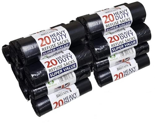 400 Medium Duty Black Refuse Sacks Rubbish Bags Bin Liners Large