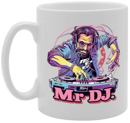 Coralgraph MG6284 Mr DJ Ceramic Mug - Ideal for DJs, Music Lovers, and Nightlife Enthusiasts - 11oz Coffee Mug with Cool Design