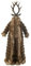 Dekofigur Hirsch stehend mit Mantel – Braun, 76 cm, Resin und Textil