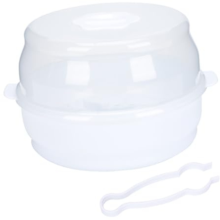 ibasenice Mikrowellen-dampfsterilisator Für Babyflaschen Flaschentrocknerhalter Mit Abtropfbox Aufbewahrungsbehälter Aus Abs-material Für Babygeschirr Und Zubehör