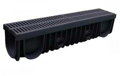SAFWELAU Grabenablaufsystem Entwässerungsgraben Kunststoff Rinnengraben Diverter, Kanalisation Patio Deck Trog Siebe(100x25x25cm/39.4x9.8x9.8in)