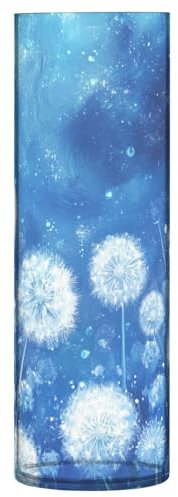 Weiße Pusteblumen-Vasen aus Kunststoff, zylindrisch, für Blumen, 30 x 9 cm, dekorative Vase für Hochzeit, dekoratives Wohnzimmer, Esstisch, jarrón para Flores Naturales Decor