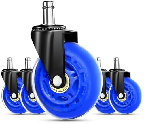 RidRed Gaming Chair Wheels - Heavy-Duty Office Chair Wheels - Replacement Rubber Casters- Universal Fit 3 Inch Chair Casters, Noise Free, Fits 98% Chair, for All Floor