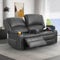 SQUEBILIFE Recliner Chair 2 Seater Sofa Set with Reclining Mechanism, Console Buit-in Cup Holders, USB Ports, Side Storage Pockets Leather Reclining Sofa