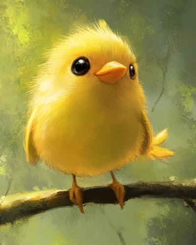 WANMIU Malen nach Zahlen Erwachsene Pompon-Vogel DIY Malen nach Zahlen Kits auf Leinwand Acrylmalerei mit Pinseln Leinwand Geschenke Kunsthandwerk 40 x 50 cm(rahmenlos)