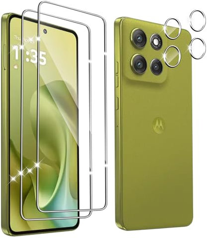 Hengnewro 2 Piezas Protector Pantalla para Motorola Moto G86 5G +2 Piezas Protector Camara, Cristal Vidrio Templado Anti-Arañazos, 9H Dureza, Ultra HD Cristal Templado