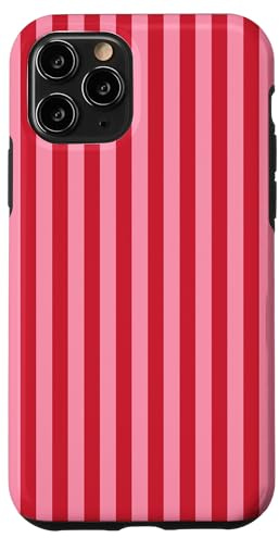 Niedliche rosa und rot gestreifte ästhetische vertikale Linien Hülle für iPhone 11 Pro