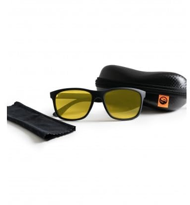 Korda Guru Low Light Enhancing Sunglasses | Matt Black Yellow | Fishing Sunglasses for Low Light | Ideal for Dusk and Dawn Sessions | Code GPG03