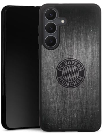 DeinDesign Premium Silikon Hülle kompatibel mit Samsung Galaxy S25 FE Handyhülle schwarz Case Metallic Look FCB FC Bayern München