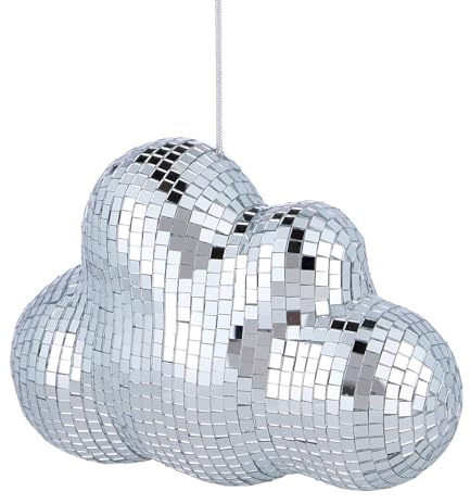 BUTLERS Spiegel Wolke Disco Spiegelmosaik 20cm Glas | Party-Hängedeko | funkelnder Lichteffekt | Weihnachts- & Silvesterparty Dekoration