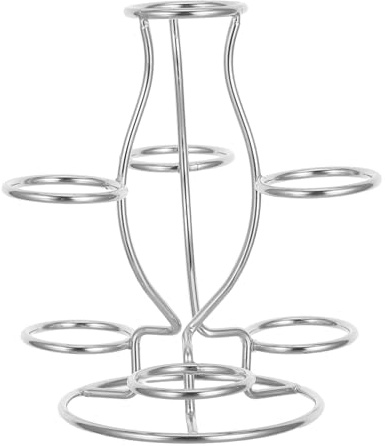 FOMIYES Kristallkugelständer Metall Silber 7-Ring Displayhalter für Glaskugeln Mehrere Kugeln Kugelständer Klein Deko Ständer für Edelsteine Kristallkugel Sockel Wohnaccessoire