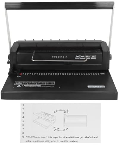 Haofy Wire Binder Machine Humanized Handle Punches 12 Sheets Bind 120 Sheets for A4 A5, Practical for Offices
