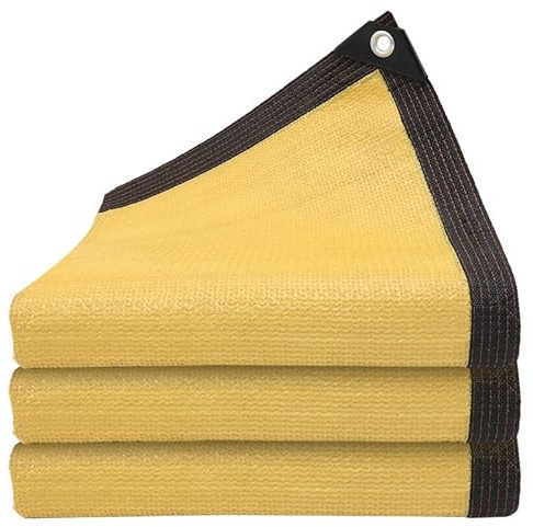 Toldo para Sombra con Ojales de 5x7m,Amarillo Red de Sombra 80% Malla de | Protección Solar UV Resistente HDPE Exterior Cubierta de Malla para Tela para Patio Trasero,Jardín,Plantas,Invernadero