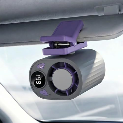 ZVD Ventilateur Clip 2026 Portable pour Voiture, Rechargeable USB, Effet Rafraîchissant 360°, 199 Vitesses, pour Lit, Parasol, Pare-Soleil et Poignées de Voiture (Gris)