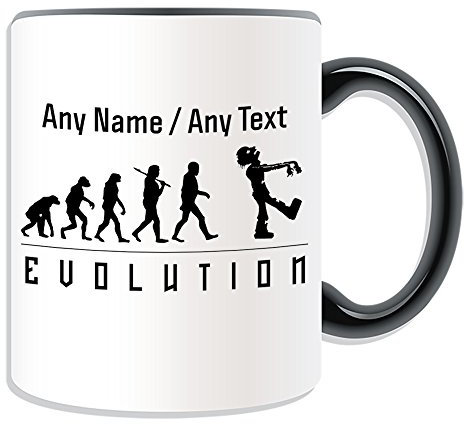 Taza de regalo personalizable, diseño de zombi, diseño de texto en inglés