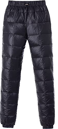 Tapasimme Damen Herren Winter Warme Gänse Daunenhose Ultraleichte Schneehose Kompressions-Daunenhose Outdoor Camping Isolierte Hose (Schwarz, L)