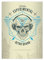 Kartenkaufrausch 8 Coole Retro Totenkopf DIN A5 Schulhefte, Schreibhefte mit Kopfhörer Skull in blau Lineatur 6 (blanko Heft)