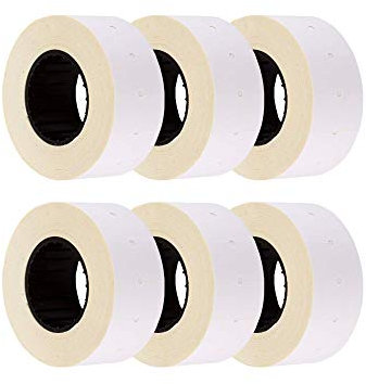 (6 rollos) Blanco 21 x 12 mm Papel de color Adhesivo Precio Pistola Etiquetas de marcador de precio MX-5500