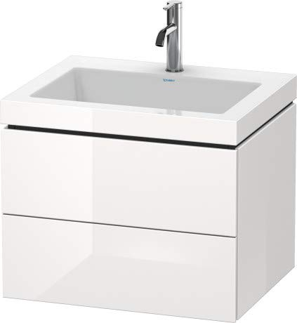 Duravit Duravit Waschtischunterbau L-CUBE mit Waschtisch Vero Air, 500 x 600 x 480 mm ohne Hahnloch graphit matt