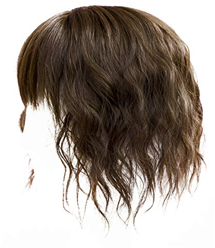 Lockiges Haarteil mit Pony für Damen, weiche synthetische Clip-in-Haarkrone für dünner werdendes Haar, 25,4 cm, Hellbraun