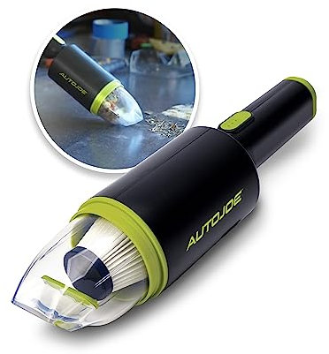 Auto Joe AJV1000 Handheld Cordless Vacuum Cleaner w Suction Power, for Home/RVs/Trucks Pets, HEPA Filtration and EZ Clear Collection Bin, USB Rapid Charging Block and Cable Included, Black