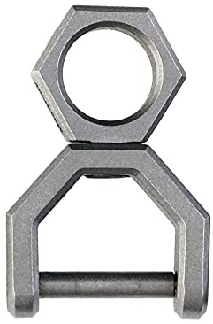 MecArmy CH5 - Llavero de titanio con anillo en D con grillete de tornillo, llavero giratorio de 360 grados, organizador de llaves EDC para llaves de coche, Titanio, M, Moderno