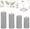 Candelo 4er Set Stumpenkerzen Weihnachten Ambiente Kerzen - Grau - 12/14/16/18cm - Advent Kerze Weihnachtsdekoration - Weihnachtskerzen Adventskranz