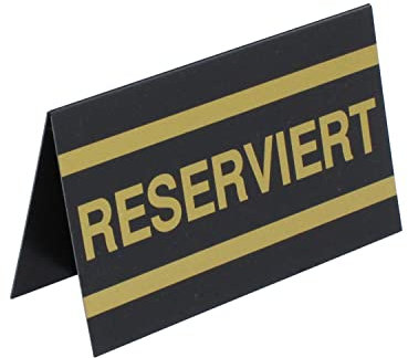 10 Stück Reserviert Schild Tischaufsteller – Schwarz mit Gold Duplexdruck – Beidseitig bedruckter Dachaufsteller – Elegant & Wiederverwendbar – Gastro Hotel Event