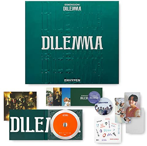 ENHYPEN THE 1ST ALBUM - DIMENSION : DILEMMA [ ESSENTIAL Ver. ] Photobook + Digipak Case + CD + Mini Poster + Photo Card Type A/B + TOP Loader + Sitcker