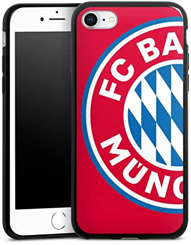 Slim Case extra dünn kompatibel mit Apple iPhone SE (2020) Silikon Handyhülle schwarz Hülle FC Bayern München Offizielles Lizenzprodukt FCB