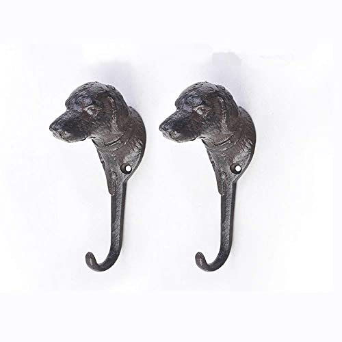 Sport Tent Animal Dog Vintage Cast Iron Coat Hook Hanger Wall Mount Single for Hanging Coat Key Hat Set of 2 (Dog2)