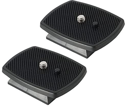 Voarge 2 placas de liberación rápida para cámara, zapata rápida con tornillo de 1/4 pulgadas, placa de liberación rápida universal para la mayoría de trípodes, color negro