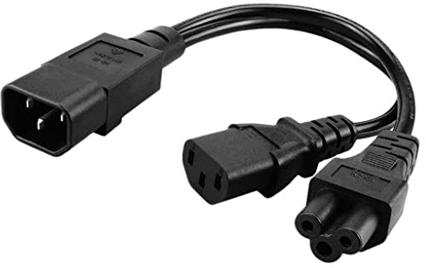 zalati Stromverlängerungskabel IEC320-C14 auf C13+C5 Splitter Netzteilkabel 3-polig Schwarz
