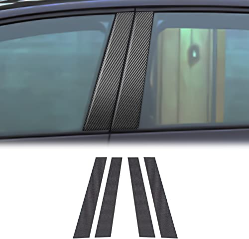 KUNGKIC B Säule Abdeckung Auto Fenster Säule Dekorativ Aufkleber Dekorativ Compatible with Volkswagen VW Golf 6 MK6 2010-2013 Fenster B C Säule Aufkleber Zubehör (Kohlefaser-Muster)