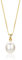 OROVI Damen Goldschmuck, Perle Kettenanhänger aus 14 Karat (585) Gelbgold Panzerkette 45cm, Süßwasser perle oval 8-9mm