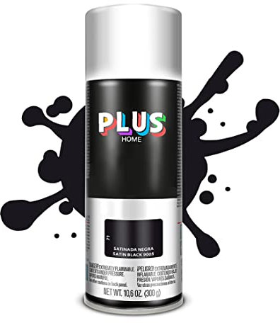 Pintura Spray 520cc para pintar todo tipo de super cies: madera, metal, cartón, tela, piedra, bra de vidrio, plásticos rígidos, etc para bricolaje y DIY.Negro Satinato (Ral:9005)(Paquete de 1 )