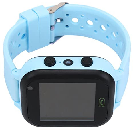 Montre Vocale Intelligente, Montre Intelligente Téléphone IP67 étanche Montre Intelligente Sportive pour Les Enfants de 3 à 12 Ans, Double Appel Position GPS Réveil Lampe de Poche (Bleu)