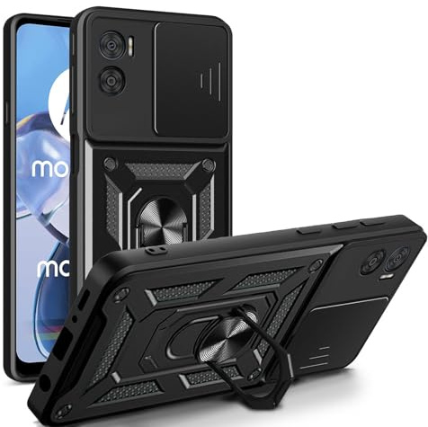 betterfon Handyhülle für Motorola Moto E22 / E22i | Stoßfest & Kratzfest | Mit Kameraschutz, Anti-Fingerabdruck & robustem Panzerschutz-Design | Schwarz