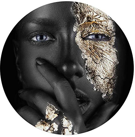 REINDERS Glasbild, Goldene Hand, Wohnzimmer, Poster, Wanddeko, Glasbilder, Glas, Gold, Ø 70cm