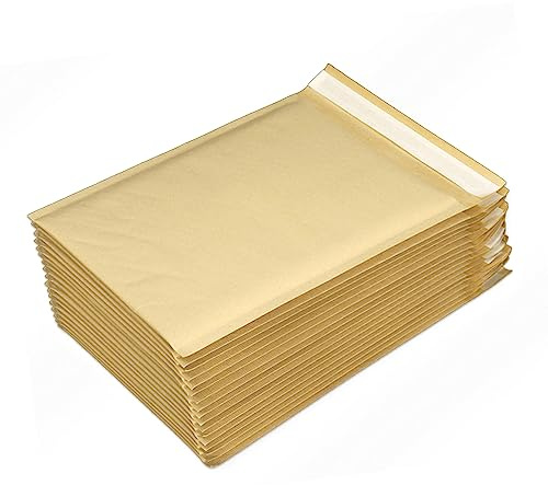 25 Stück Luftpolster Versandtaschen haftklebend, 160 x 220 mm, Kraftpapier-Verpackungsbeutel, Versandtasche, Luftpolstertasche zum Verpacken von Briefumschlägen